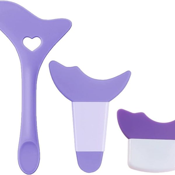 HOFEESEA 3 PCS Eyeliner Stencils, Silicone Eyeliner Aid Tool Eyeliner Guide Tool Mascara Shield Applicator Eye Makeup Stencils for Eyeliner, Eyelashes, Eyeshadow (Purple)