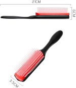 ⁦SOWUGI Classic Styling Brush 9 Rows Hair Brush for Blow-Drying & Styling – Detangling, Separating, Shaping & Defining Curls⁩ - الصورة ⁦2⁩