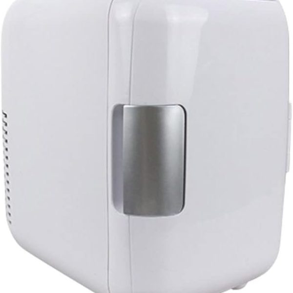 DDCVFREE Mini fridge ثلاجة سيارة 4L ثلاجة محمولة ثلاجة صغيرة بارد مستحضرات التجميل الأطعمة للسيارة للسيارة(White)