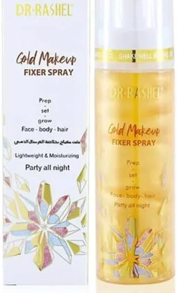 DR.RASHEL Glow Boosting Makeup Fixer Spray with Gold and Hydrating Formula, 100ml