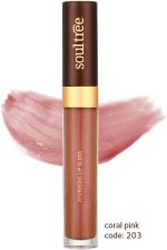 ⁦SoulTree Ayurvedic Lip Gloss - Coral Pink Colour(203), 5 g⁩ - الصورة ⁦2⁩
