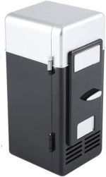 QBNZAXC Mini fridge ثلاجة الثلاجة مع قاد مشروب مشروب ثلاجة خفيفة برودة ثلاجة ثلاجة دافئة(Black)