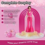 ⁦Home Smart Cowgirl Costume for Girls Pink Western Cowgirl Suit Princess Costume with Pant Top Bow Tie and Glasses Ideal Gift for Birthday⁩ - الصورة ⁦4⁩