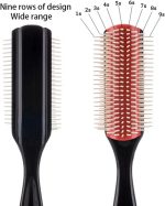 ⁦SOWUGI Classic Styling Brush 9 Rows Hair Brush for Blow-Drying & Styling – Detangling, Separating, Shaping & Defining Curls⁩ - الصورة ⁦3⁩