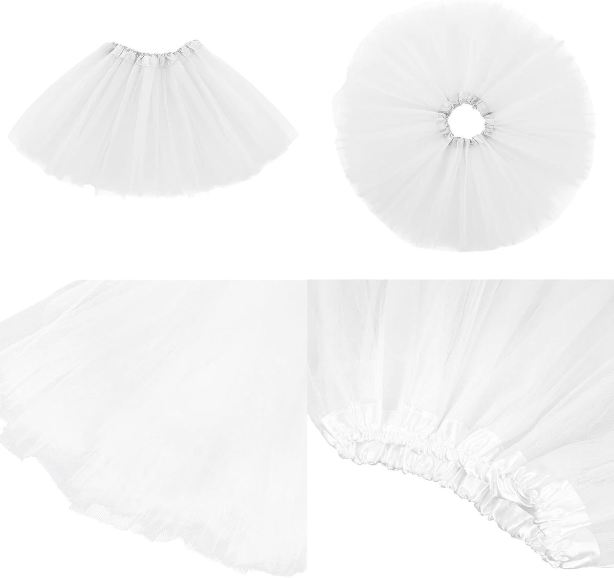 ⁦3Layered Tulle Tutu Skirt, Girl With Bow, Ballet Dress Up Kids Tutu Skirt⁩ - الصورة ⁦3⁩