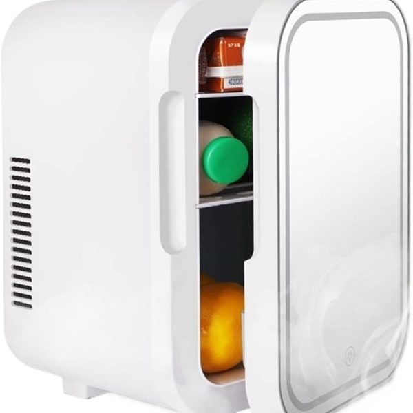 QBNZAXC Mini fridge Mini Refrigerator Kitchen Portable Mirror Fridge Auto Compressor Student Dormitory Home Picnic Camping Compact Cooler