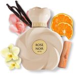 ⁦Ahmed Al Maghribi Rose noir EDP 75ML | Buttery floral | Vanilla | Citrusy rose | Freshness | long lasting | Ambergris | Cashmere Wood | Men Perfume | Women Perfume | Unisex | Perfumes⁩ - الصورة ⁦4⁩