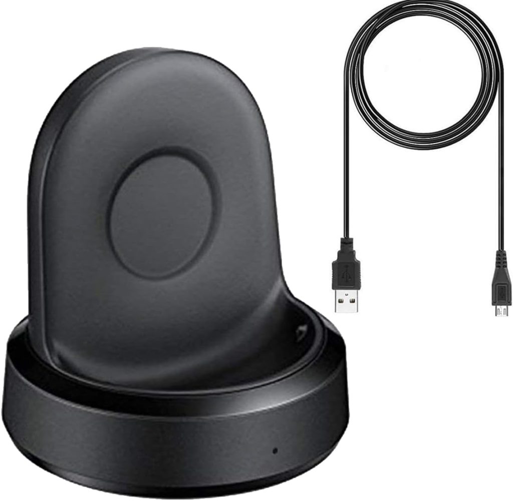 EXMRAT Compatible with Samsung Gear Sport Charger, Replacement Charging Dock Cradle for Samsung Gear Sport -R600 Smart Watch (Black)