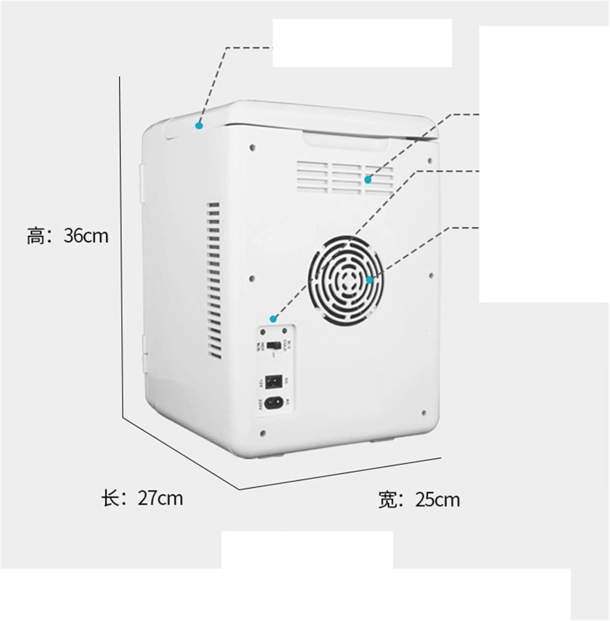 ⁦QBNZAXC Mini fridge 10L Refrigerator Mini Fridges Portable Drinks Cooler For Food Drink Home Dual Use Outdoor Picnic⁩ - الصورة ⁦4⁩