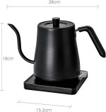⁦SKY-TOUCH 1000W Electric Kettle : 4 Min Quick Heating Electric Gooseneck Kettles with Auto Shut Off Anti-dry Protection 304 Stainless Steel Inner & Lid for Pour-over Coffee & Tea Matt (800ml Black)⁩ - الصورة ⁦7⁩