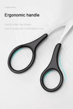 ⁦erioctry Professional Precision Trimmer Eyebrow Scissors Remover Beauty Tool with Comb and Non Slip Finger Grips Black Silver Tone for Men⁩ - الصورة ⁦6⁩