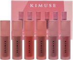 KIMUSE Lip Stain Set, 6 Colors Water Gel Lip Tint Lipstick, Highly Pigmented Long Lasting Moisturizing Lightweight Lipstain Makeup, Matte Finish