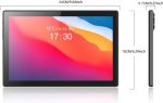 ⁦Crelander 10.1 Inch Android 13 Tablet with SIM Card Slot 4G LTE Calling,12GB+512GB, 8000mAh Battery, Dual Camera, Bluetooth/WiFi, Bundle with Case, Keyboard, Mouse & Stylus (Grey Black)⁩ - الصورة ⁦8⁩