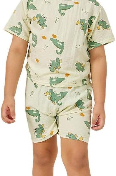 Styli Boys Graphic Print Round Neck T-Shirt And Shorts Pyjama Set