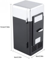 ⁦QBNZAXC Mini fridge ثلاجة الثلاجة مع قاد مشروب مشروب ثلاجة خفيفة برودة ثلاجة ثلاجة دافئة(Black)⁩ - الصورة ⁦5⁩