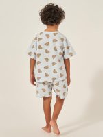 ⁦Styli Boys Teddy Print Cotton T-Shirt And Shorts Set⁩ - الصورة ⁦6⁩