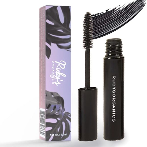Ruby's Organics Mascara Black - Natural, Non-toxic, Long-lasting, Waterproof, Full-lift, Eye Makeup, Safe and Non-irritating Formula for Sensitive Eyes, Cruelty-Free, Paraben Free - Black, 6.5ml