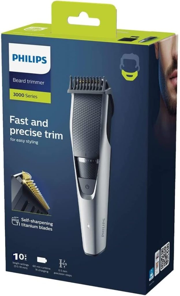 Philips Beard Tri mmer Series 3000 with Lift & Trim PRO system (Model BT3206/13),White/Black, Packaging may vary