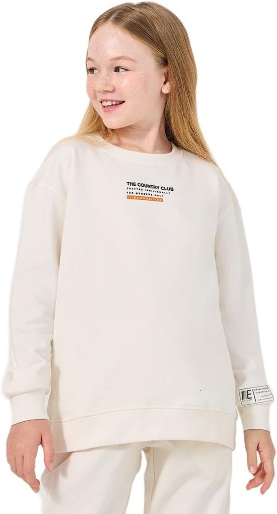 Styli Girls Slogan Printed Round Neck Sweatshirt