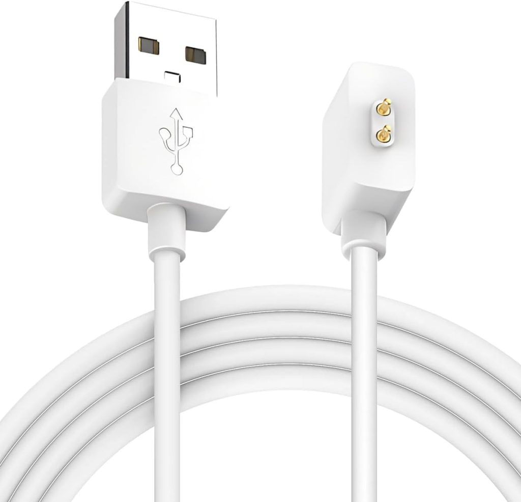 T Tersely Charger Compatible with Xiaomi Smart Band 8, 1M Replacement USB Charging Cable Dock Base for Xiaomi Smart Band 8/8 Active/Band 8 Pro, Redmi Watch 3/3 Lite/2 Active, Redmi Band 2 (White)