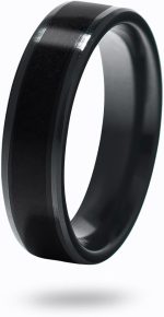 CNICK Smart Payment Ring - Contactless NFC Payment Ring with Tokenization, Fashionable Design, VISA and MasterCard Compatible, Tesla Key Ring for Model S/3/X/Y/CT (Black, 10.5)