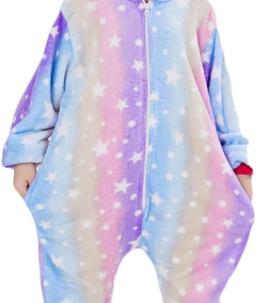 HQFURS Kids Unisex Unicorn Costume Animal Onesie Pajamas Halloween Christmas Gifts 6t