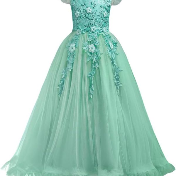 Girls Rainbow Costume Pageant Princess Party Tulle Dress Kids Baptism Christening 3rd Birthday Party Carnival Long Maxi Ball Gown Children's day Gift