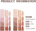 ⁦4 in 1 Waterproof Smudge-Free High-gloss Silkworm Bare-Faced Makeup Eyeshadow Pencil Four-Section Pearlescent Eyeshadow Set Glitter Eyeliner Makeup⁩ - الصورة ⁦6⁩