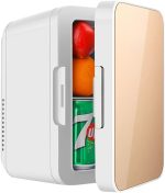 ⁦DDCVFREE Mini fridge ثلاجات صغيرة محمولة ثلاجة ثلاجة ثلاجة بارد ثلاجة بارد الثلاجة الثلاجة الثلاجة الثلاجة(Gold)⁩ - الصورة ⁦2⁩