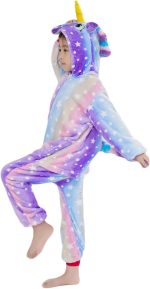 ⁦HQFURS Kids Unisex Unicorn Costume Animal Onesie Pajamas Halloween Christmas Gifts 6t⁩ - الصورة ⁦2⁩