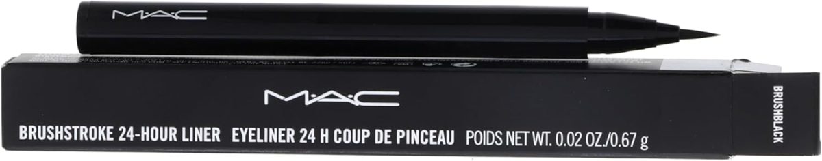MAC Brushstroke Liner Brush - Black Eyeliner - Liquid - Long-lasting, Water-resistant, Smudge-proof