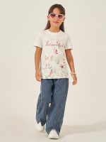 ⁦Styli Girls Graphic Print Short Sleeve T-Shirt⁩ - الصورة ⁦3⁩
