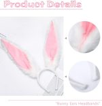 ⁦Bunny Ears Headband, Rabbit Ears Headbands, Furry Party Hairband Costume Accessories for Women⁩ - الصورة ⁦2⁩
