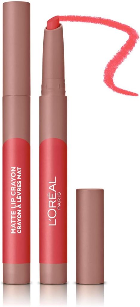 L'Oreal Paris Matte Lip Crayon Lipstick, 108 Hot Apricot, 20g