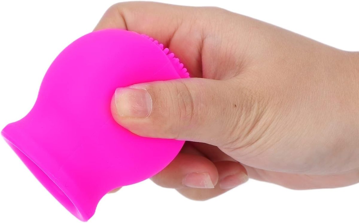⁦Excefore Soft Silicone Lip Plumper Device, Makeup Enhancement Device, Quickly Face Clean Massage Pump With Brush (Pink)⁩ - الصورة ⁦7⁩