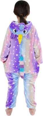⁦HQFURS Kids Unisex Unicorn Costume Animal Onesie Pajamas Halloween Christmas Gifts 6t⁩ - الصورة ⁦3⁩