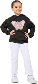 ⁦Styli Girls Butterfly Sequin Patch Hoodie⁩ - الصورة ⁦2⁩