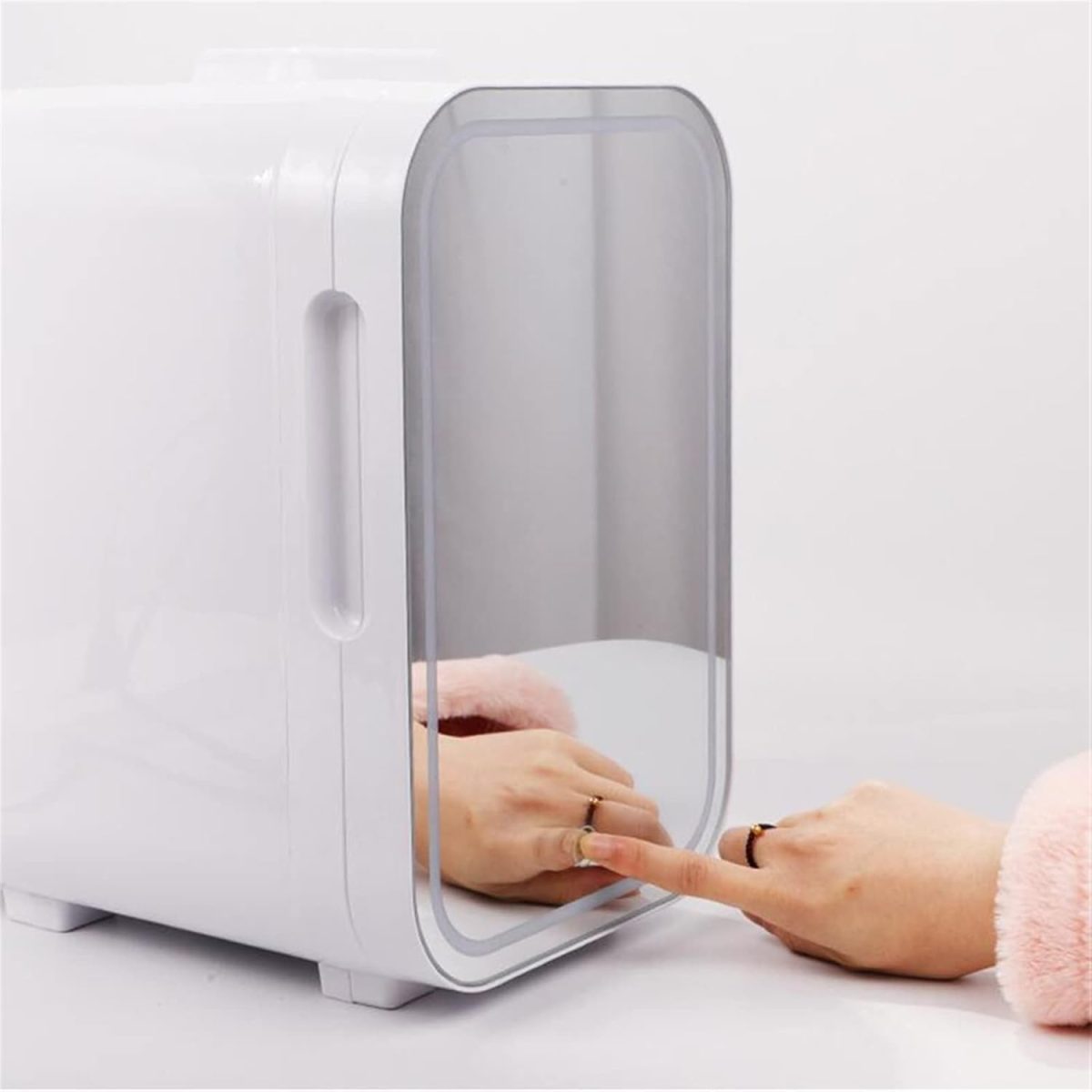 ⁦QBNZAXC Mini fridge Portable Refrigerator 12V/220V Mini Mirror Fridge Auto Compressor Student Dormitory Home Use Camping Cooler Refrigerator⁩ - الصورة ⁦3⁩