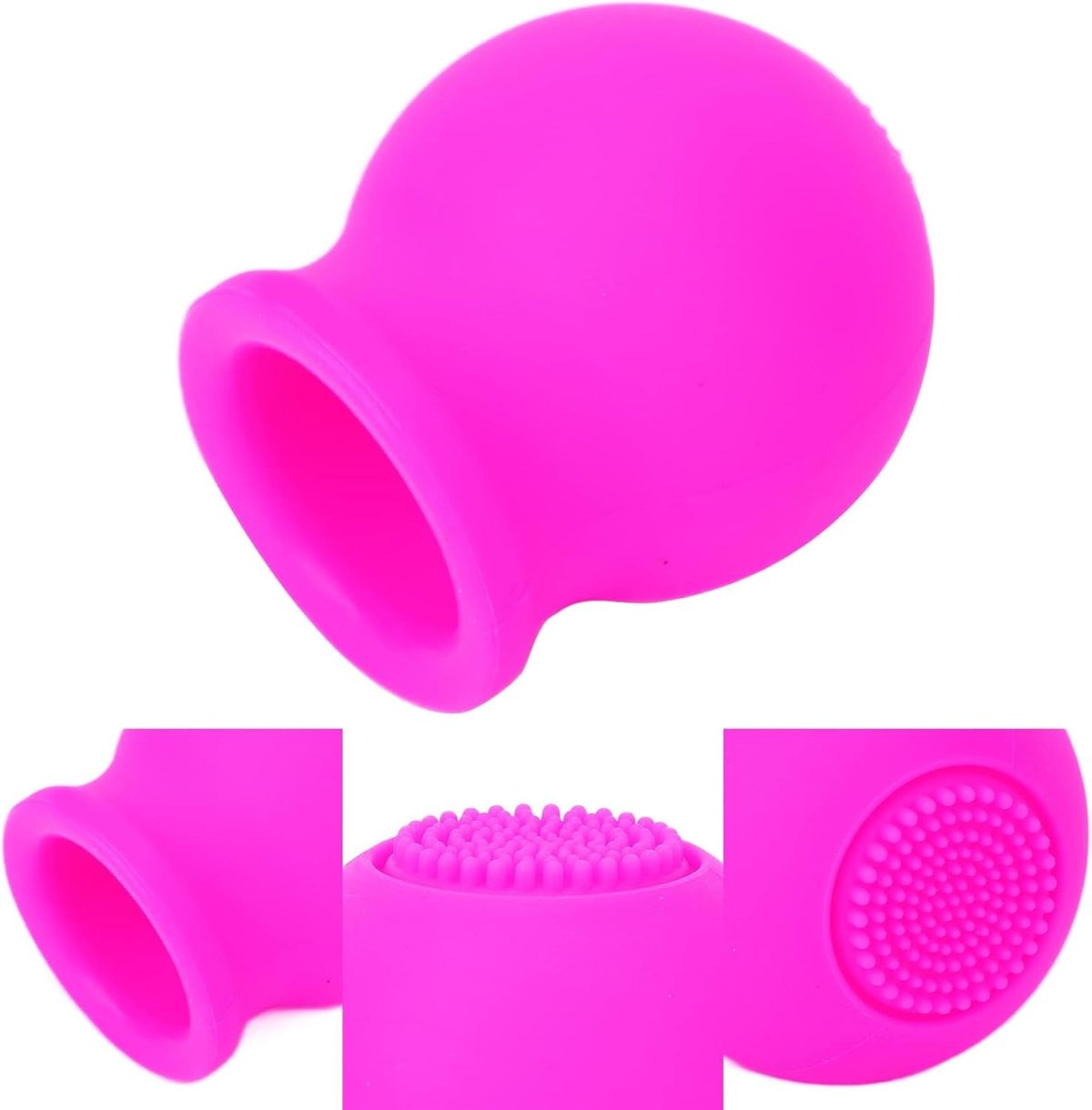 ⁦Excefore Soft Silicone Lip Plumper Device, Makeup Enhancement Device, Quickly Face Clean Massage Pump With Brush (Pink)⁩ - الصورة ⁦6⁩