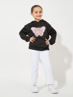⁦Styli Girls Butterfly Sequin Patch Hoodie⁩ - الصورة ⁦3⁩