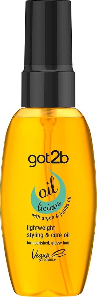 got2b Schwarzkopf Oil-licious Styling Oil, Vegan, Contains Argan Oil to Reduce Frizz and Leave Hair Sleek 50 ml