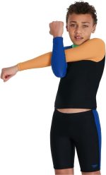 ⁦Speedo Boys Colourblock Swimming Set Rash Guard Set (pack of 1)⁩ - الصورة ⁦4⁩