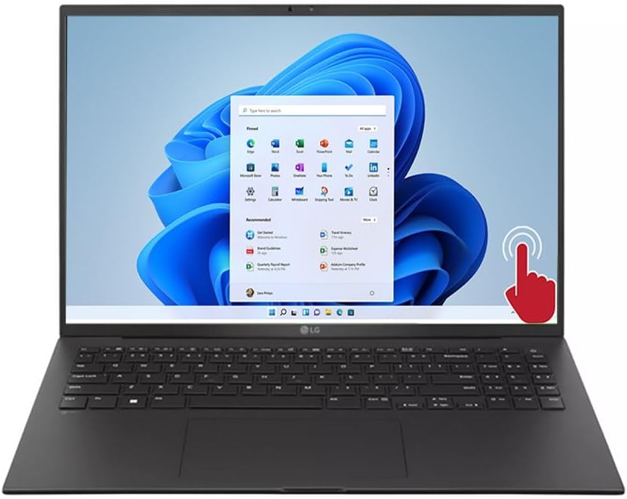 LG لابتوب جرام 16 انش مضاد للتوهج IPS WQXGA (2560×1600) بشاشة لمس انتل ايفو بلاتفورم - معالج انتل كور الترا 7 155H - ويندوز 11، 32GB LPDDR5X، 2TB NVMe M.2 SSD، واي فاي 6E