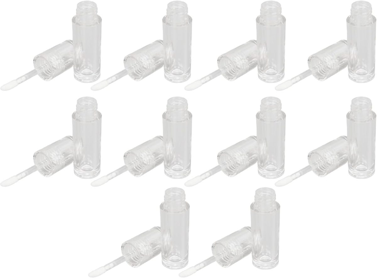⁦Refillable Lip Glaze Bottle, 10 Pack Clear Empty Lip Gloss Tube Leakproof Clear Plastic Small Travel Lip Cosmetics⁩ - الصورة ⁦3⁩