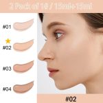 ⁦KASTWAVE Liquid Foundation Cream, 2 Pcs Long-Lasting Hydrating Foundation, Full Coverage Matte Concealer Make Up, Oil Control & Waterproof Base Primer, with Foundation Brush, for Face Makeup (1 Fl.Oz)⁩ - الصورة ⁦4⁩