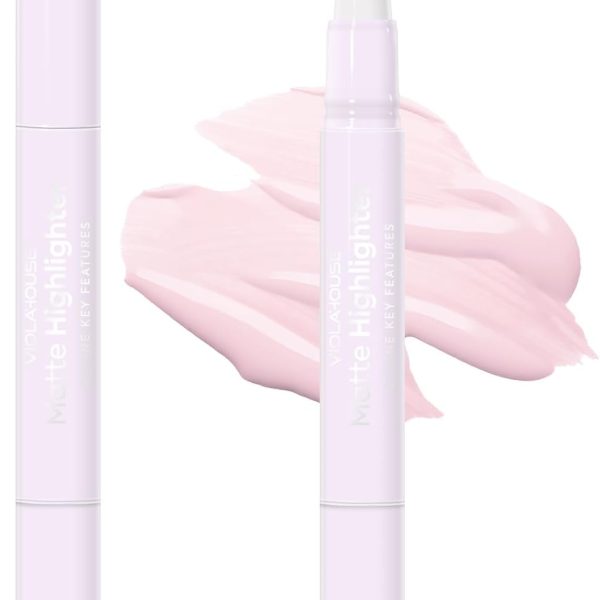 NALACAL Liquid Highlighter Makeup Pen, Matte Highlighter for Face Brightening, Natural Brightening Cushion Blush Stick Fine Matte for Women (Pink, 5ml)