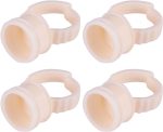 ⁦HURRISE 100 Pieces Cup Rings Glue Rings,Silicone Semi-Permanent Rings Nail Art Adhesive Glue Holders Palette Silicone Pigment Cups For For Eyelash Extension Nail Art (M)⁩ - الصورة ⁦3⁩