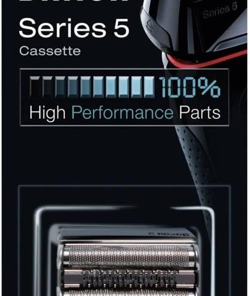 Braun Shaver Replacement Part 52B Black, Compatible with Series 5 Shavers, Stainless (New 5)
