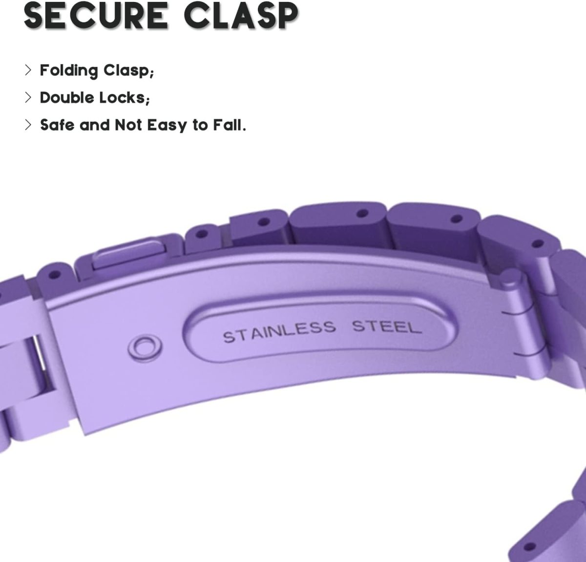 ⁦Gheper Metal Watchband Compatible with Fitbit inspire 3 Stainless Steel Wrist Strap Bracelet Replacement for inspire3 Smartwatch Accessory for Women Men⁩ - الصورة ⁦5⁩