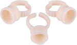 HURRISE 100 Pieces Cup Rings Glue Rings,Silicone Semi-Permanent Rings Nail Art Adhesive Glue Holders Palette Silicone Pigment Cups For For Eyelash Extension Nail Art (M)